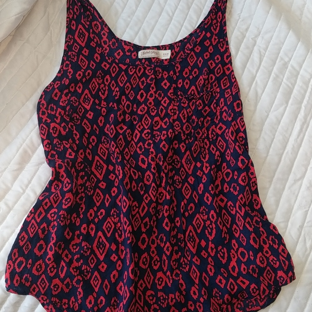 Blue and red tank top